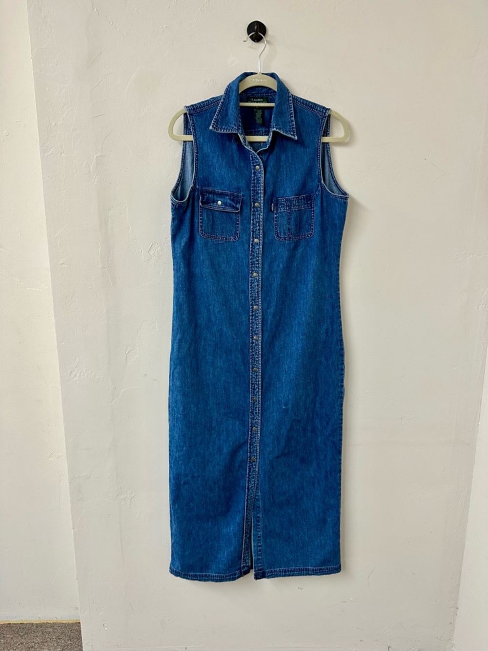 Ralph Lauren Blue Denim Shirt Dress with Collar